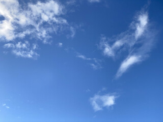 Beautiful blue sky with white clouds and lot of space