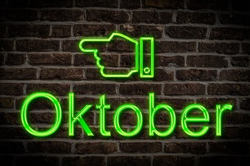 Obraz premium Leuchtreklame Oktober