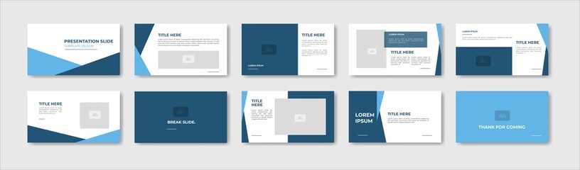 Business presentation template design. Minimalis, modern and keynote vector illustration - obrazy, fototapety, plakaty