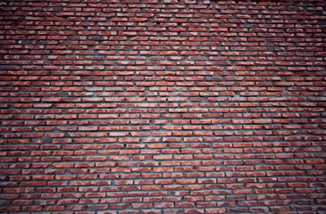 Red narrow brick wall texture