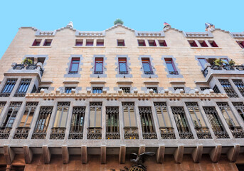 Guell palace on La Rambla street in Barcelona, Spain
