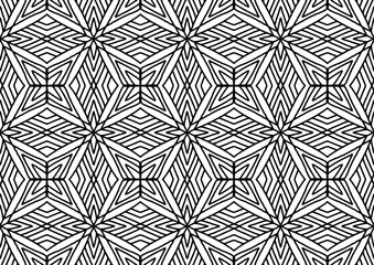 Fototapeta premium pattern for coloring drawn on a white background with figures of rhombuses and abstract stars, vector, tile, mosaic