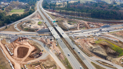 Raleigh NC Interchange Highway Construction Wade Avenue and Interstate 440 Overpass
