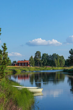 A peaceful summer country landscape in Dalarna, Sweden