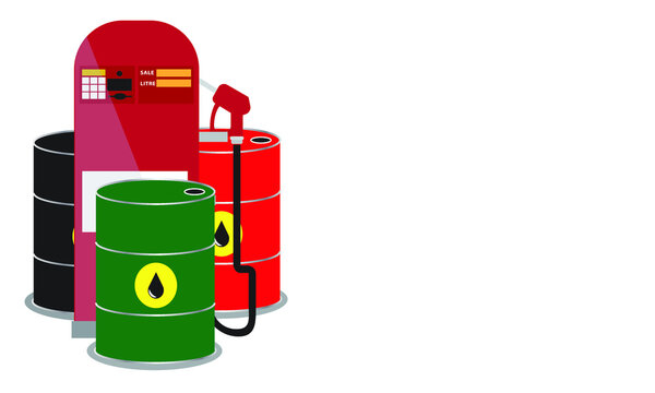 recommend clip art: A vector of petrol and diesel barrel with oil price word on white background