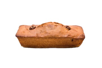 Bun with two nuts in side view on white background