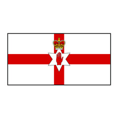 Northern Ireland Ulster Banner Flag Vector rectangle part of United Kingdom