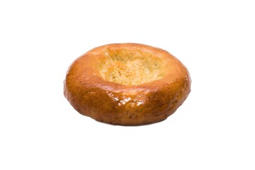One small cake on a white background