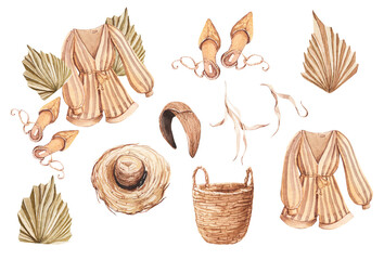 Boho Summer Outfit Dress Tropic Plants Jeans