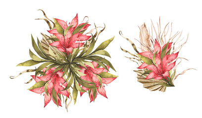 Tropic Leaves Fruits Dry Palm Frames wedding bouquets 