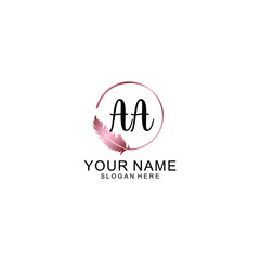 Letter AA Beautiful handwriting logo