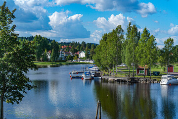 Fototapeta na wymiar A summer landscape view at a bay in Sunne, Värmland in Sweden