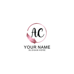 Letter AC Beautiful handwriting logo