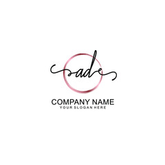 Letter AD Beautiful handwriting logo