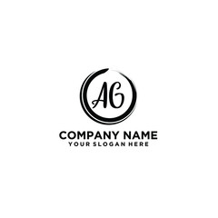 Letter AG Beautiful handwriting logo