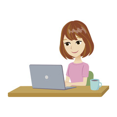 A illustration of woman wearing apron