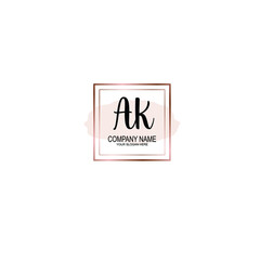 Letter AK Beautiful handwriting logo