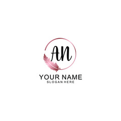 Letter AN Beautiful handwriting logo