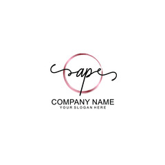 Letter AP Beautiful handwriting logo