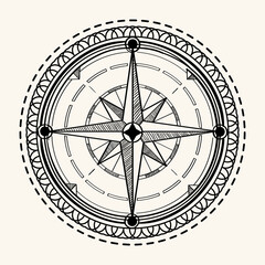 Compass wind rose decorative vintage emblem