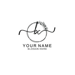 Letter BC Beautiful handwriting logo