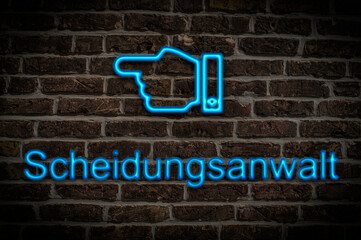 Leuchtreklame Scheidungsanwalt