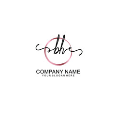 Letter BH Beautiful handwriting logo