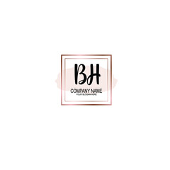 Letter BH Beautiful handwriting logo