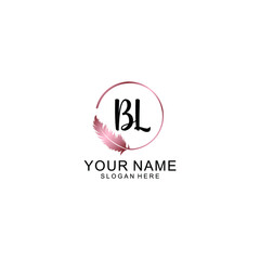 Letter BL Beautiful handwriting logo