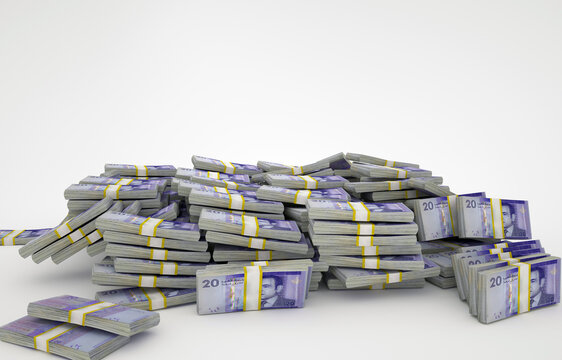 Morocco money. 20 dirhams. Morocco's economy. 3D rendering