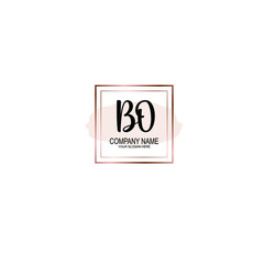 Letter BO Beautiful handwriting logo