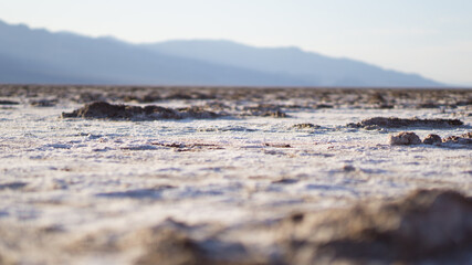 Close up of the salt at the badwater basin in Death Valley, California, USA