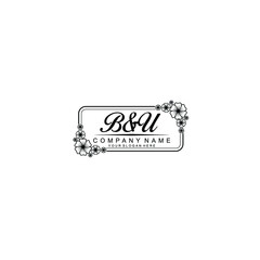 Letter BU Beautiful handwriting logo