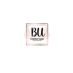 Letter BU Beautiful handwriting logo