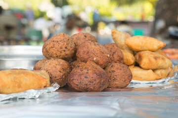 Street food at a street market in Tanzania, Zanzibar.