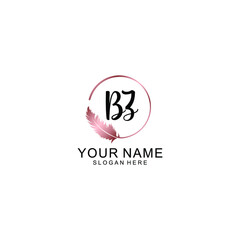 Letter BZ Beautiful handwriting logo