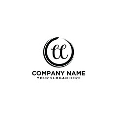 Letter CC Beautiful handwriting logo
