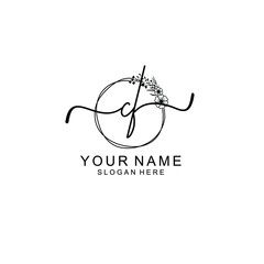 Letter CV Beautiful handwriting logo