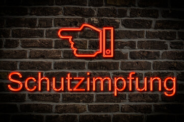 Leuchtreklame Schutzimpfung