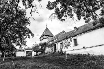 The medieval evangelical saxon fortified church of Rodbav village, near Fagaras, Brasov county, Transylvania, Romania; Traditional saxon fortified church of Transylvania