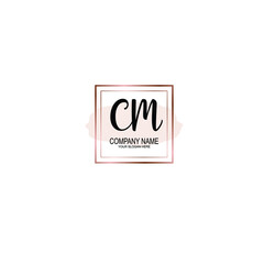 Letter CM Beautiful handwriting logo