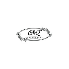 Letter CQ Beautiful handwriting logo