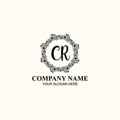 Letter CR Beautiful handwriting logo