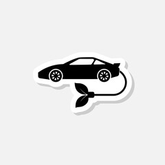 Eco energy car sticker icon isolated on white background 