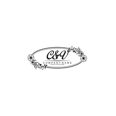 Letter CV Beautiful handwriting logo