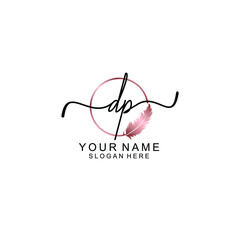 Letter DP Beautiful handwriting logo