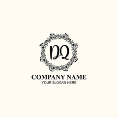 Letter DQ Beautiful handwriting logo