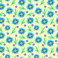 A seamless pattern with floral elements for apparel, stationery, textiles, fabric, wrapping paper. Vector flat  illustration, EPS 10.  