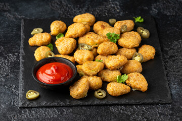Crispy Jalapeno Popper with creamy cheese battered party food bites