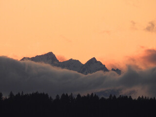 sunset mountains 